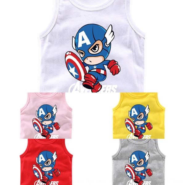 

uc3gs 2020 summer children's vest captain america cotton casual base shirt vest candy sweat-absorbing candy sleeveless undershirt for c, Blue