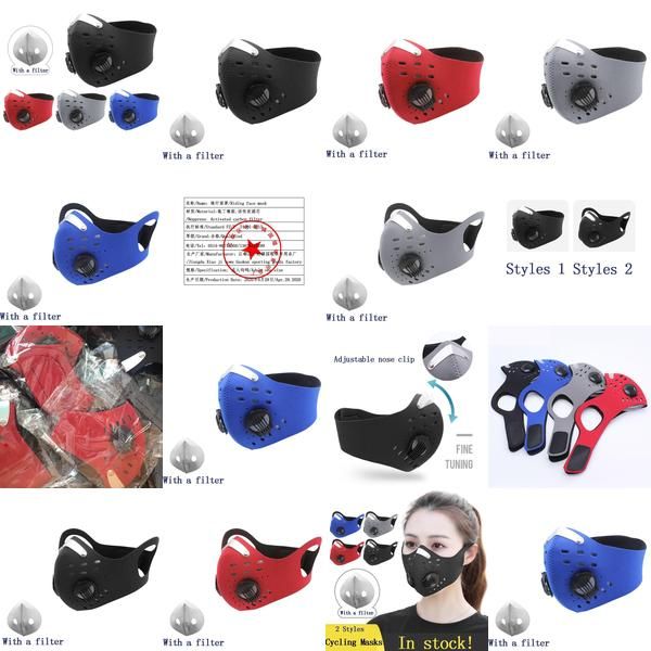 

face mask cycling mask dust-proof windproof anti-fog activated carbon breathing valve masks reusable riding mask with filters gsybags ilogf