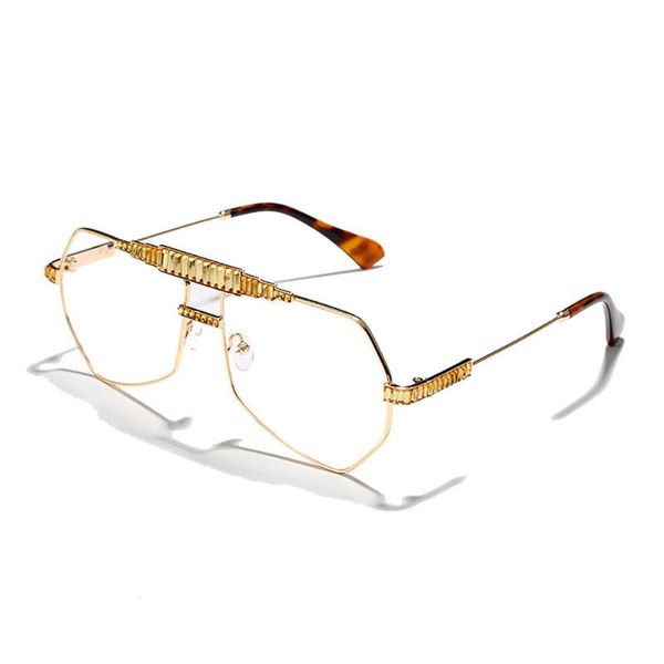 

retro trendy rimless oversized sunglasses women luxury design diamond square metal sun glasses for female gradient glasses fml, White;black