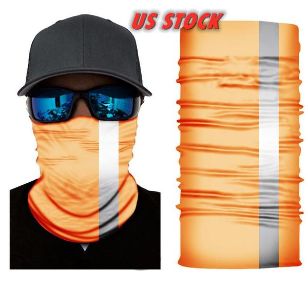 

US Stock Reflectiv Magic Turban Bandanas 50cm Face Masks Skeleton Outdoor Fluorescence Neck Scarves Headband Cycling Motorcycle Wrap FY7138