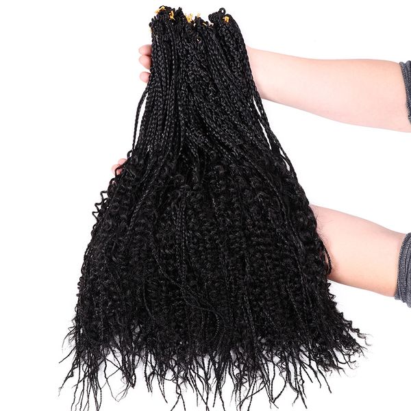 

18inch synthetic hair braids goddess faux locs, Black