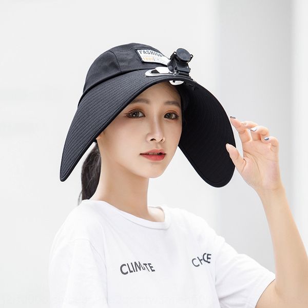 

fan sunscreen fan sunscreen cap multi-functional rechargeable female summer travel sun-proof hat net red big curved brim sun hat tide, Blue;gray