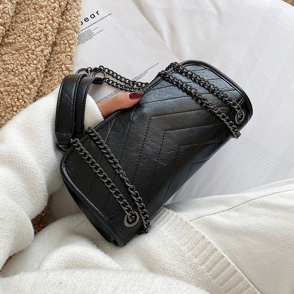 

chain pu leather crossbody bags for women black friday 2020 small solid color shoulder messenger bag lady travel handbags and purses