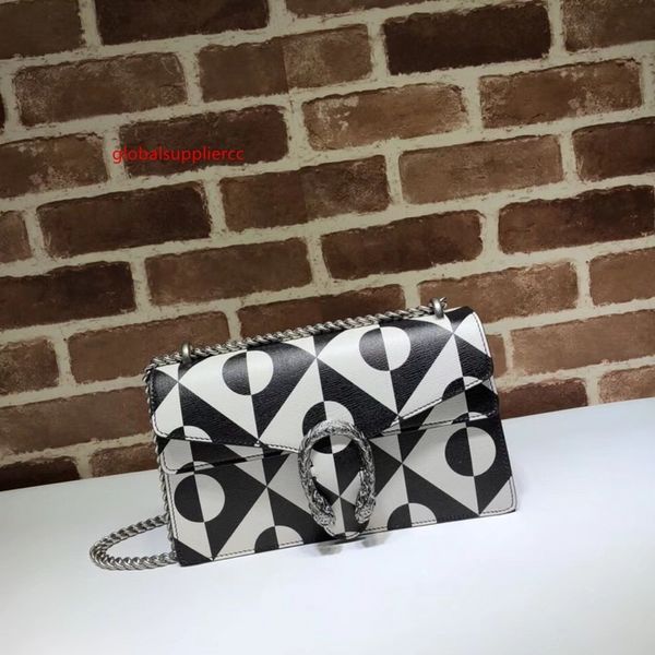 

2020 brand design letter embossing mosaic pattern shoulder chain bag women genuine leather 400249 crossbody bag