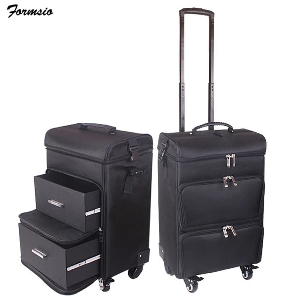 

women nail cosmetic bag beauty suitcase trolley large cosmetic makeup box professional cx200711