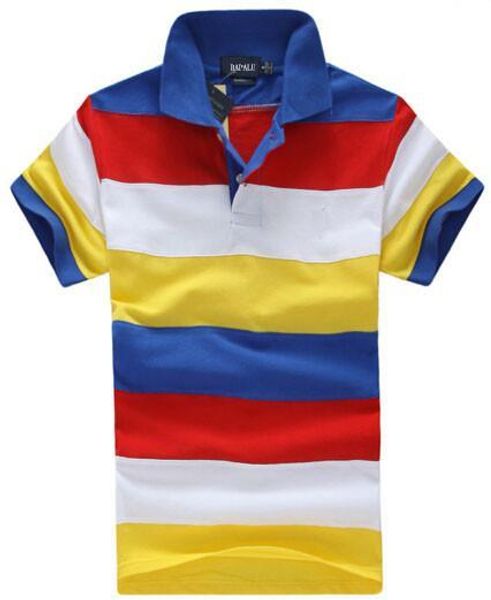 

fashion mens striped polo t-shirt american design cotton short sleeve sport polos shirt tee shirts colorful boys leisure clothing, White;black