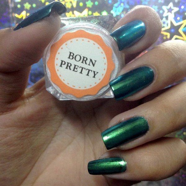 

born pretty mirror nail glitter pigment powder gold blue purple dust manicure nail art glitter chrome powder decorations iuyg#, Silver;gold
