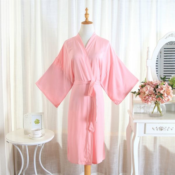

solid color home kimono pajamas kimonocotton home mid-length plain kimono cardigan men's and women's same bathrobe nightgown, Black;brown