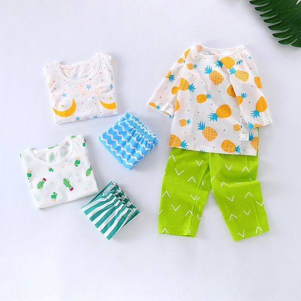 

xgzmu seven-point summer thin cotton air conditioning clothing for boys girls children and girls spring air conditioning children's and