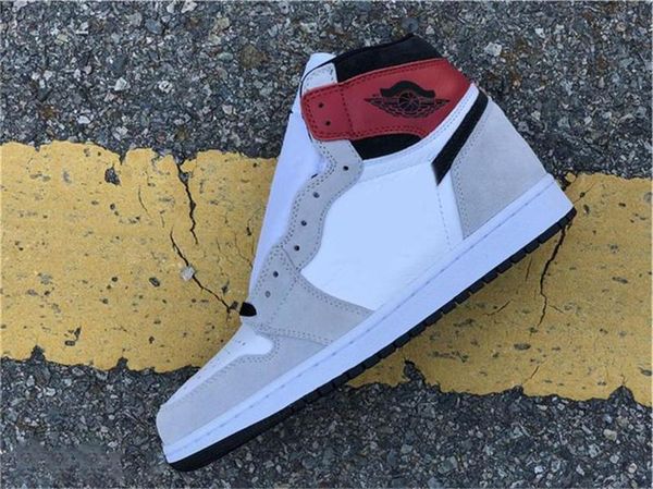 

limited 1 og high light smoke grey men basketball shoes white black varsity red 555088 -126 authentic sports shoes with box 0q0