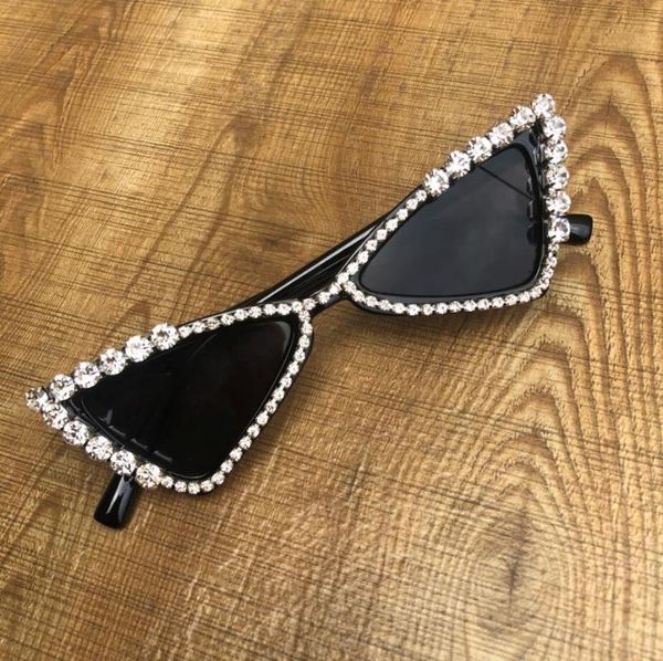 

zaolihu small cat eye kids sunglasses 6 colors diamond bling eyewear uv400 baby cute sun glasses gorgeous 4-12 years eyeglass, White;black