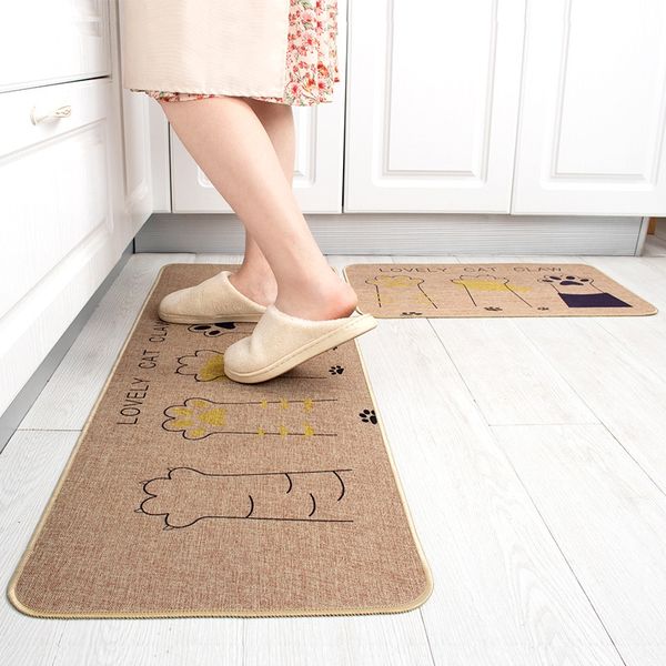 

hxb7v household linen mat kitchen mat oil-proof waterproof long strip clean carpet wash-absorbent oil-absorbing cleanable dirt-resistan