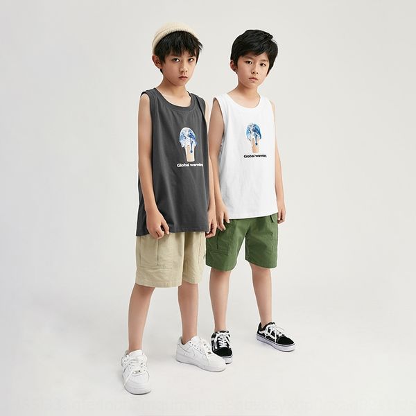 

5gytd lesu clothing summer new environmental protection series children's vest children's clothingearth boy cotton breathable vest, Blue