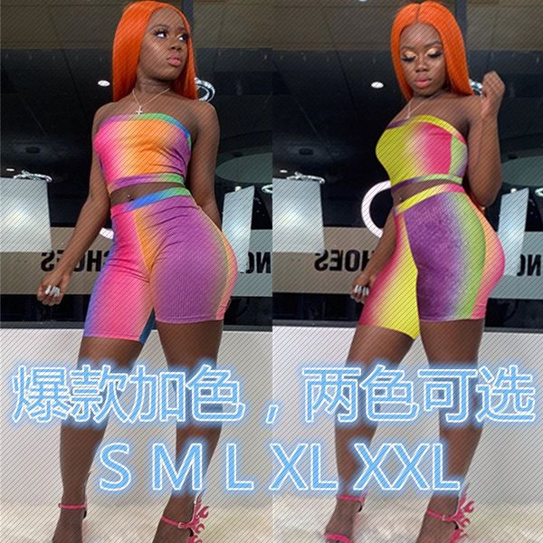 

h8867 independent station amazon summer casual tie dye printed vest shorts european and american womens two-piece set, Black;white