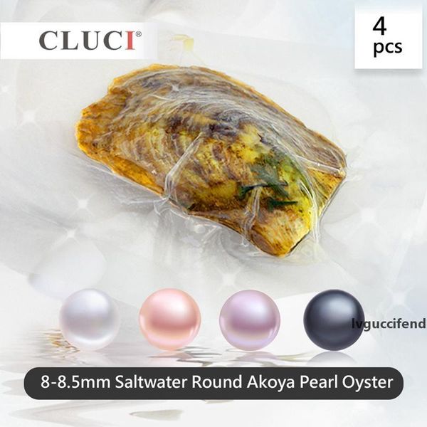 

cluci 4pcs 8-8.5mm oysters with single packaged genuine pearl colors beads round akoya pearls t200507