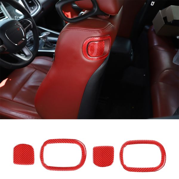 Roter Kohlefasersitzschalter Trim Dekoration Aufkleber für Dodge Challenger 2015 Up Factory Outlet Auto Innenzubehör