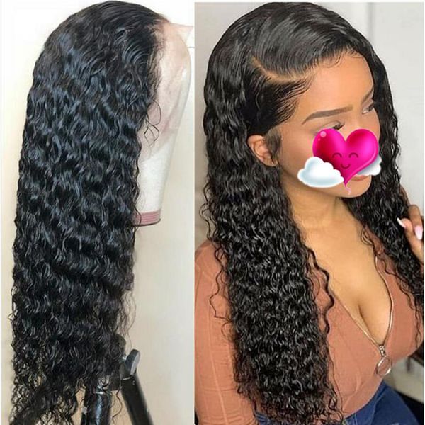 

kinky curly wigs 13x6 lace frontal wig malaysian human hair curly wigs 150% density remy hair pre-plucked lace front wig, Black;brown