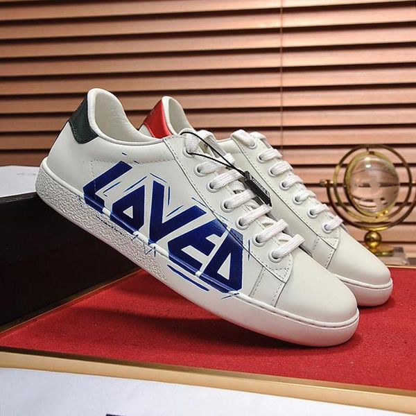 

mens ace sneaker with loved print men shoes outdoor walking vintage fashion shoes lace -up low casual men shoes zapatos de hombre, Black