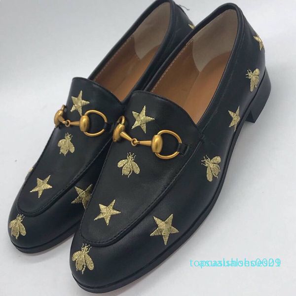 

бесплатной доставка реального фото luxura натуральной кожи мода черной натуральная кожа звезда вышитые квартиры низкая верхняя скольжения вв, Black