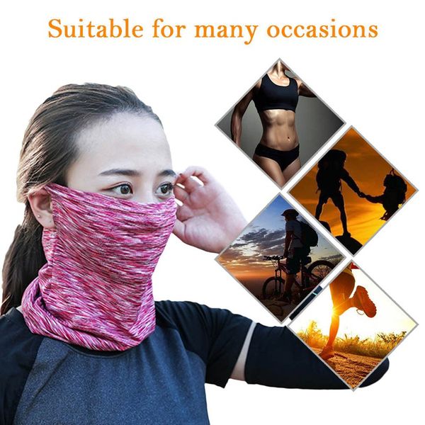 

men ice silk sunscreen turban motorcycle bike riding hanging ear scarf neck scarves wraps, Black