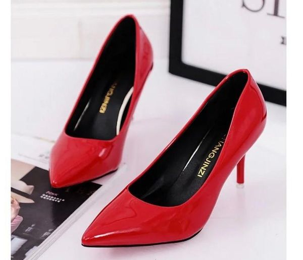 

women's shoes spring and autumn high fine heel pointed end @umas1, Black