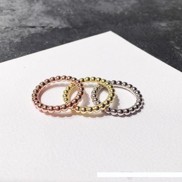 

copper yellow white rose gold plated round beads rings for women new arrival selling luxury fashion jewelry, Silver