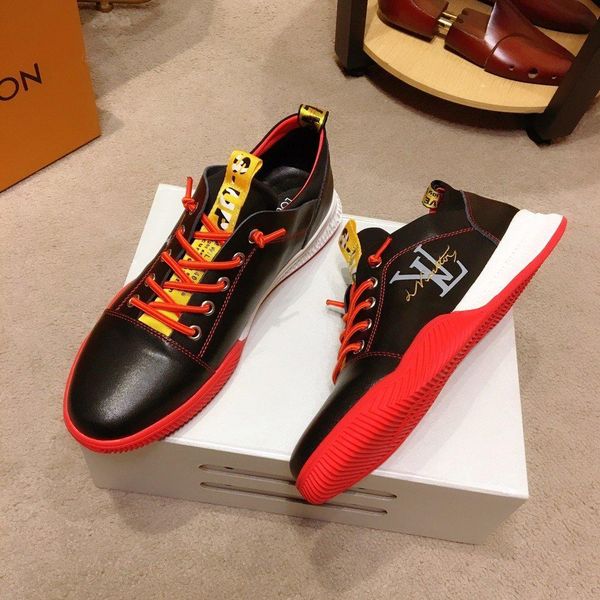 

new1 luxury high-men's casual shoes fashion lace sports shoes business travel men's shoes original box packaging zapatos hombr, Black
