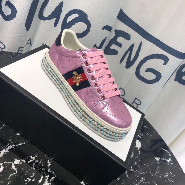 

2020f new trend leather casual shoes men and women outdoor sports shoes fashion wild party couple sponge cake shoes, size 35-411, Black