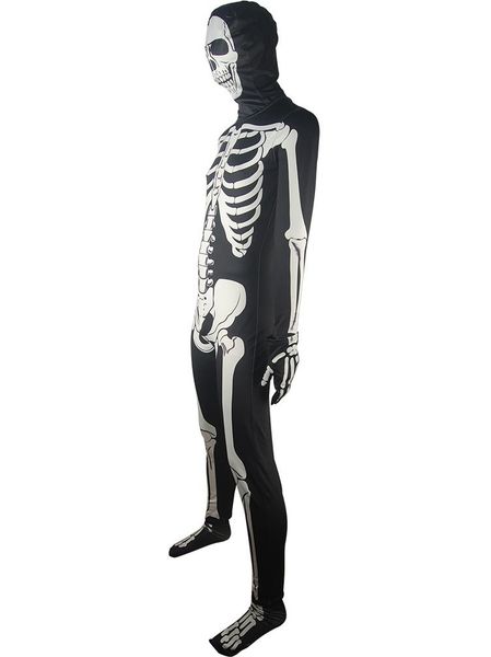 

fashion-donnie darko skeleton skull costume halloween cosplay costume horror sci-fi drama make-up jumpsuit, Black;red
