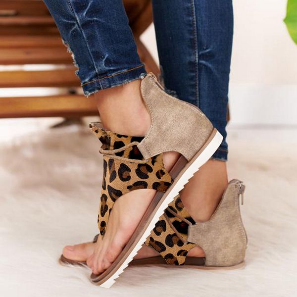 

summer sandals shoes women peep toe casual lace up print flat sandals, Black
