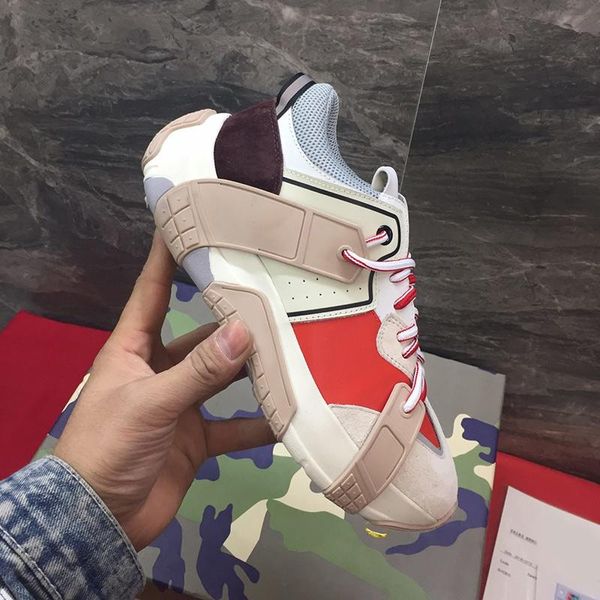 

men lace up sports fashion dad shoes new style breathable thick bottom riding mountain shoes european station cowhide shoes fashion type5, Black