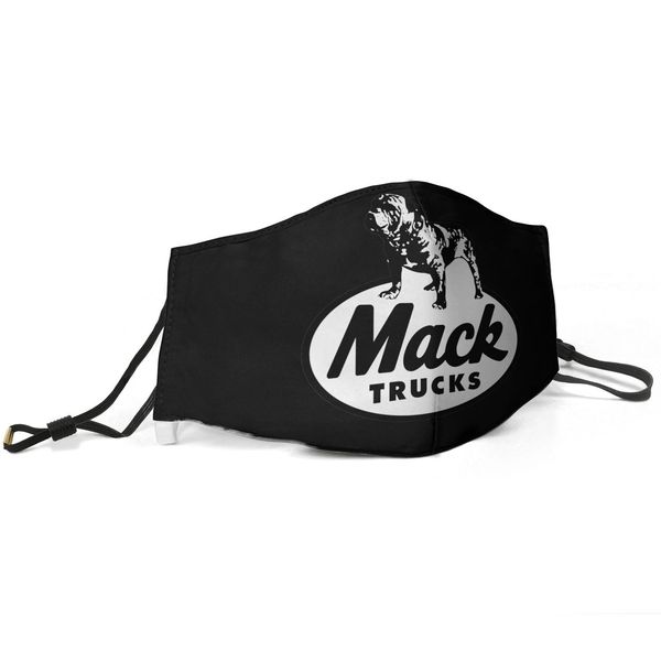 

women men face mask dust mask muffle mack trucks patch printed with adjustable ear hook mas, Silver