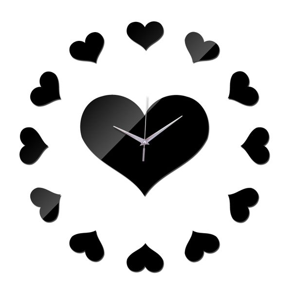 

wall clocks watch relojes de pared 3d diy acrylic mirror living room quartz needle sticker home decoration