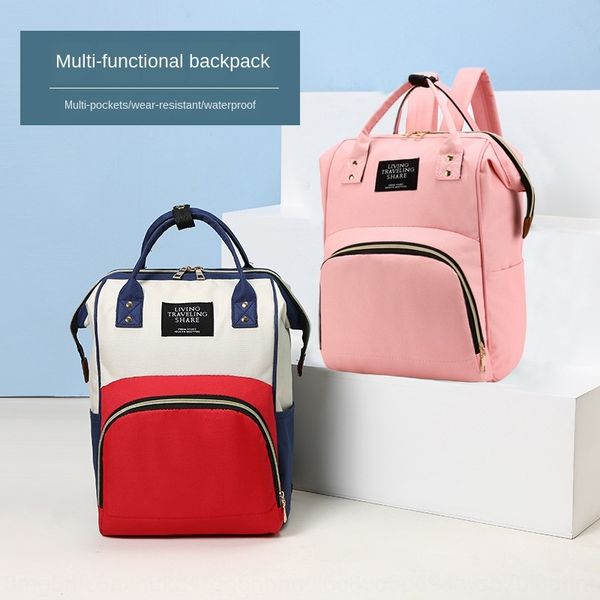 

6d4kx mummy bag large capacity multi-function double shoulder mother and baby bag waterproof maternal diaper bottle backpack nursing bottle