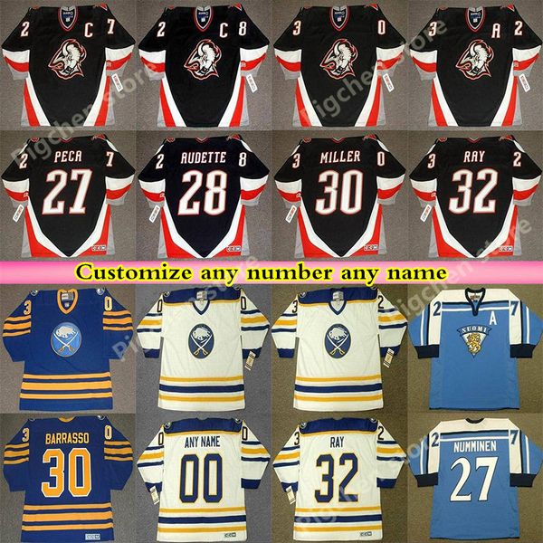

ccm vintage jersey buffalo sabres brad may michael peca teppo numminen donald audette jason pominvill ryan miller robretro hockey jerseys, Black;red