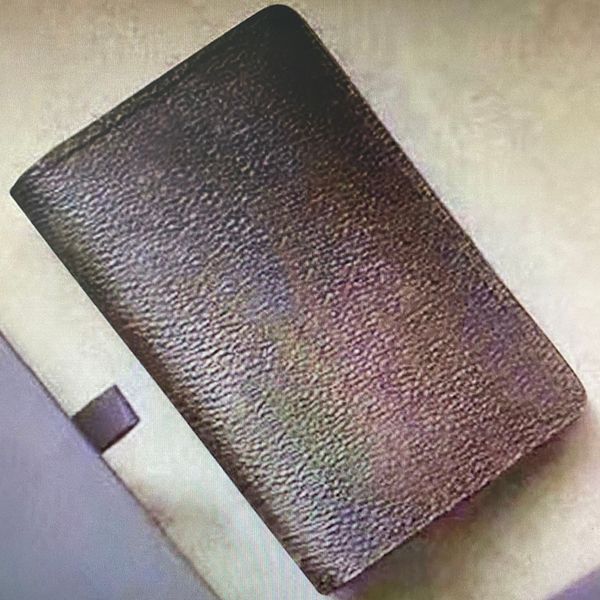 

wholesale pocket wallet organizer women card holder mono compact bifold short wallets men business credit card clip holder 63143 m60502, Brown;gray