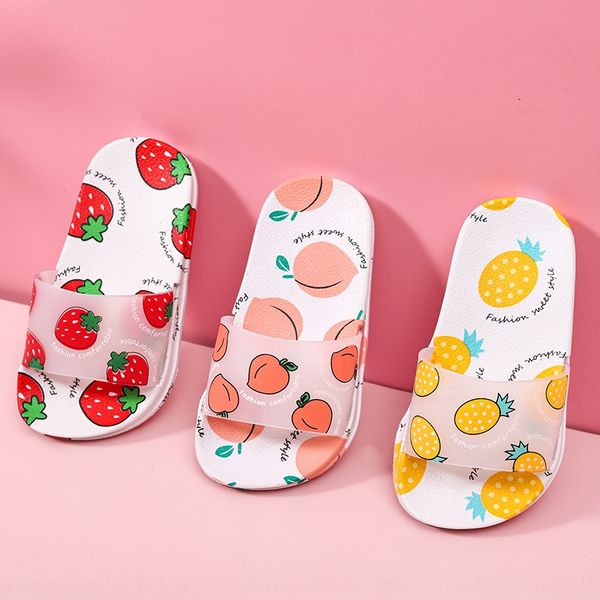 

vfzeu parent-child household indoor and outdoor wearing fruit printing sandals and fruit peach sandals slippers children soft bottom, Black;grey