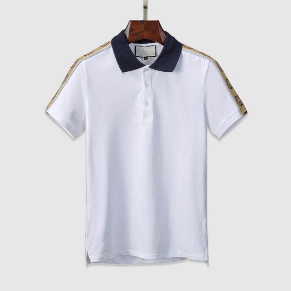 

brand new high улица роскошного mens polos мода случайных мужчины поло вышивка пчела змей поло футболка, White;black