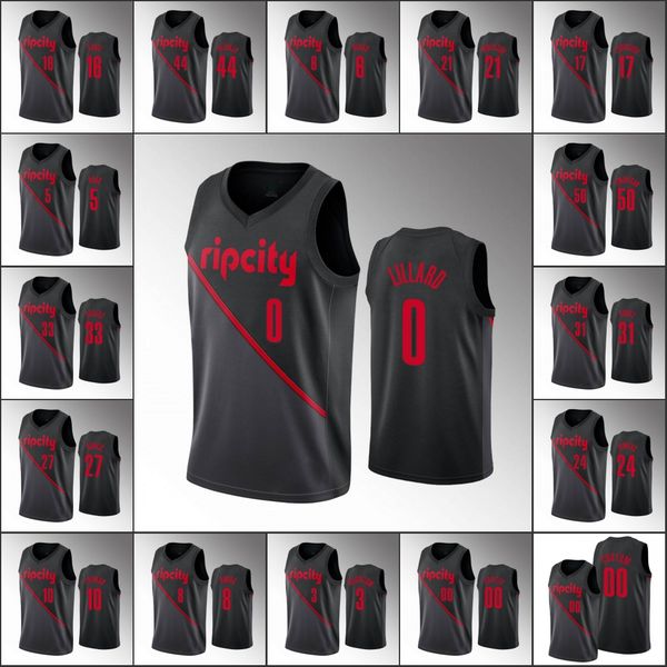 

portland trail blazers men rodney hood hassan whiteside damian lillard c.j. mccollum nba black custom jersey