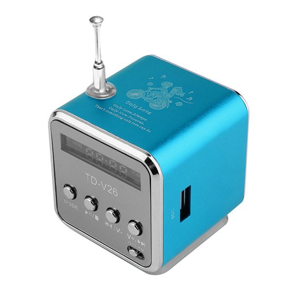 

bluetooth speaker portable mini td-v26 hifi stereo audio speakers fm radio tf u disk slot multi-speaker digital sound mp3+lcd screen and ret