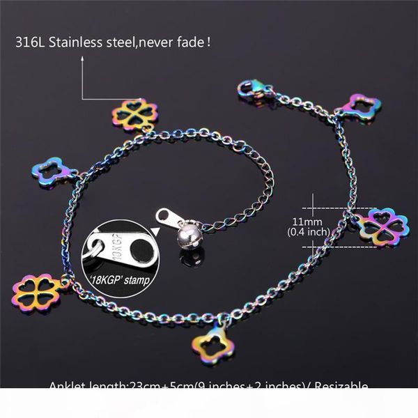 

женские нержавеющей стали голеностопного цепи романтический подарок ювелирных изделий сандал ювелирных изделий четыре листа клевера браслет, Red;blue