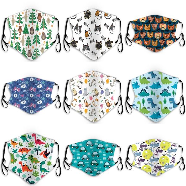 

children cartoon 3d mask suitable for children prevent dust and spray reusable cleaning silk cotton masks tools eea1566#274