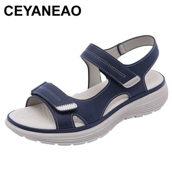 

ceyaneao platform sandals women wedge summer shoes buckle casual sandals women athletic shoes non-slip beach sandalia mujer, Black
