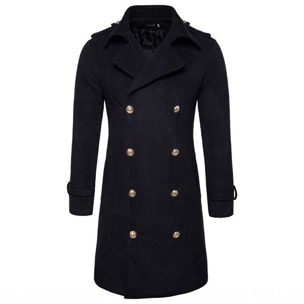 

qxj3d european-sized new wool metal double-breasted long woolen f148 european-sized new men's wool metal double-breasted long woolen co, Tan;black