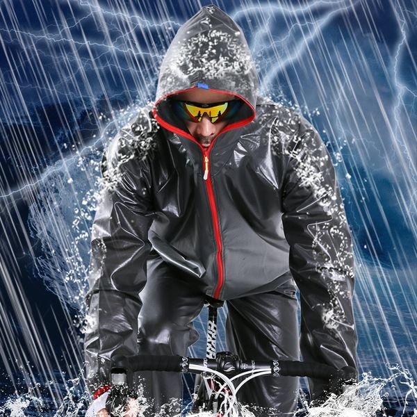 

outdoor coat bicycle bicycle cloak rain gear battery car split raincoat riding rain gear poncho equipment, Black