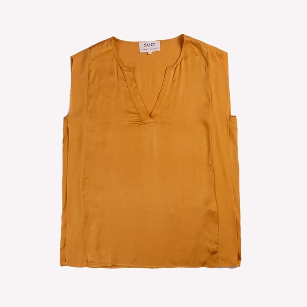 

women sleeveless blouse casual silk shirts summer round loose inner cloth, White