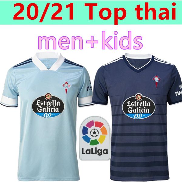 

kids kit 20 21 celta vigo soccer jerseys iago aspas 2020 2021 celta de vigo rafinha camiseta de futbol s.mina men set football shirt, Black;yellow