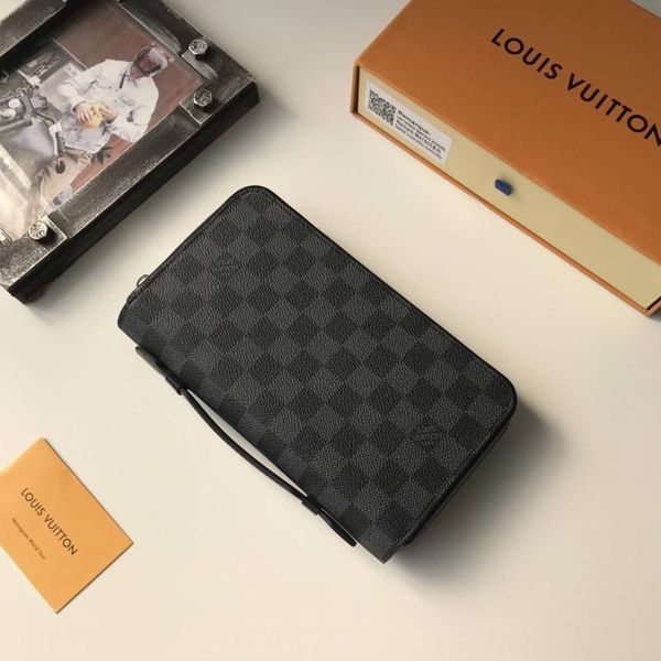

vintage new arrival designer men wallet purses zipper plaid design leather long wallets phone money card holder mens purse handbag sale