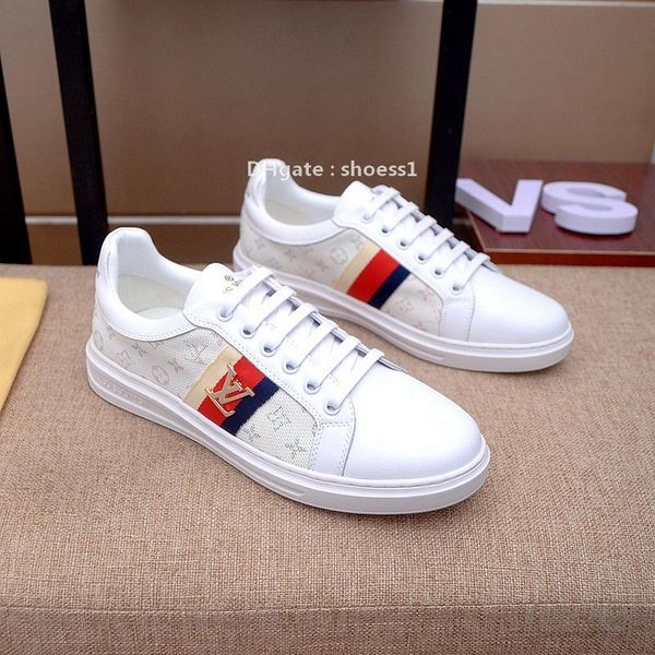 

21210s new luxury design mens leather printed fashion sports shoes wild breathable mens casual shoes mens party shoes size :38 -45, Black