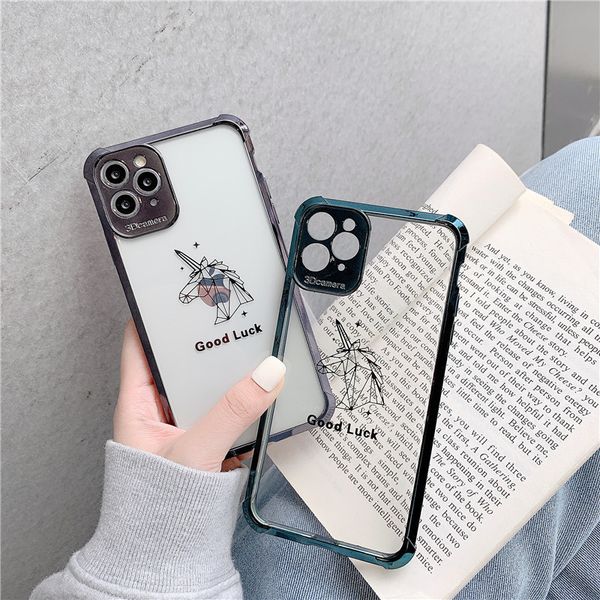 

unicorn plating phone case for iphone 11 case 7 8 7plus 8p xs xr xsmax for iphone 11pro shockproof soft tpu silicone clear cover